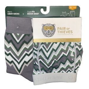 PAIR OF THIEVES BOXER BRIEF & MATCHING SOCK SET - GREEN SIZE XL 38/40 (NEW)